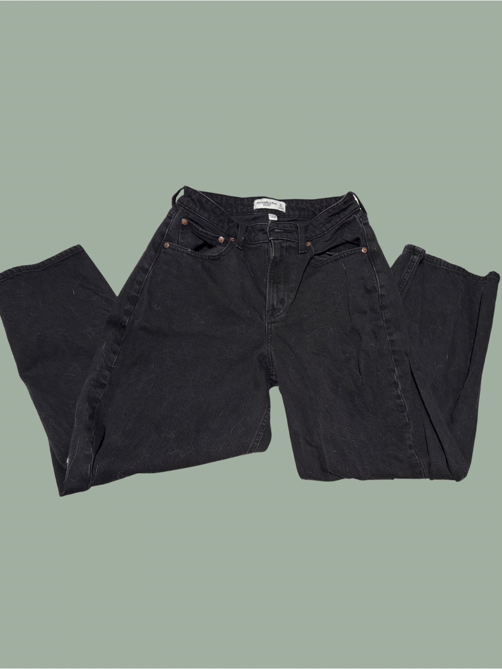 Abercrombie & Fitch Black High-Rise Barrel Jeans